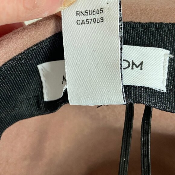 Nordstrom 100% Wool Felt Fedora Hat Rose Pink Adjustable Ribbon Felted Wide Brim - Picture 8 of 8